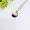 Personality Trend Rainbow Banner Comrade Samey Tanmei Lara Six Color Pendant Lily LGBTBRAVELOVE necklace