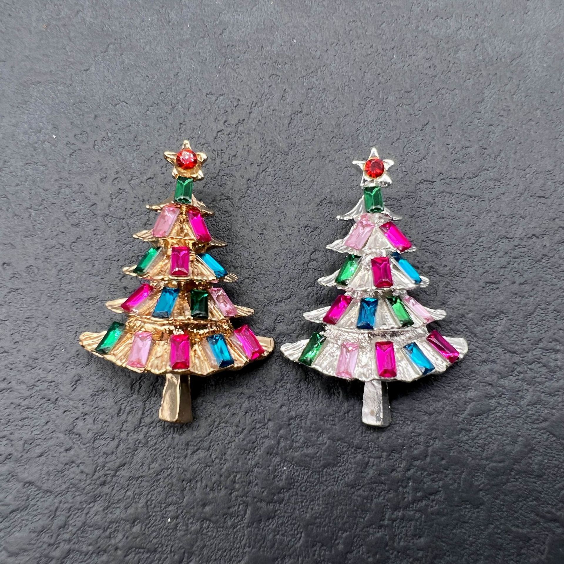 Fashion Christmas Tree Alloy Plating Rhinestones Unisex Brooches display picture 2
