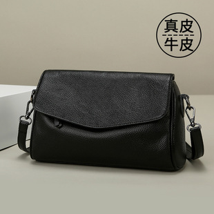 Genuine Leather Women's Bag 2025 New Fashion Large Capacity Middle-Aged Women's Crossbody Bag Small Square Bag First Layer Cowhide Shoulder Bag