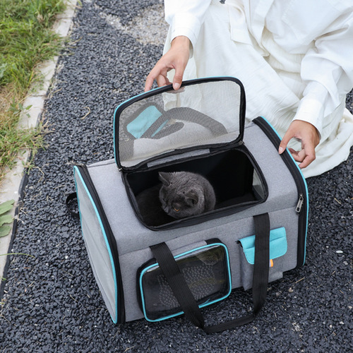 Pet bag new fashion trend casual foreign style portable pet bag breathable large capacity portable cat bag for outings