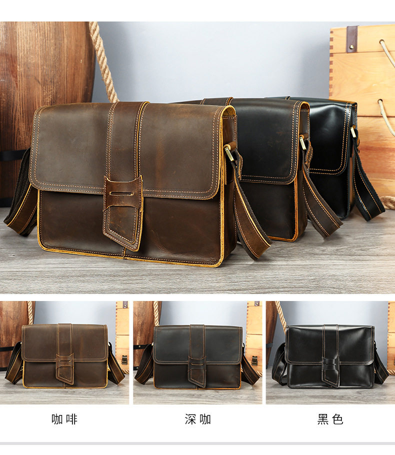 Túi đeo chéo nam da thật da ngựa điên phong cách retro, túi đeo vai đựng vừa máy tính bảng 8 inch — 1323 màu nâu, 1323cà phê, 6097 cà phê đen, 6097 màu nâu chi tiết 144