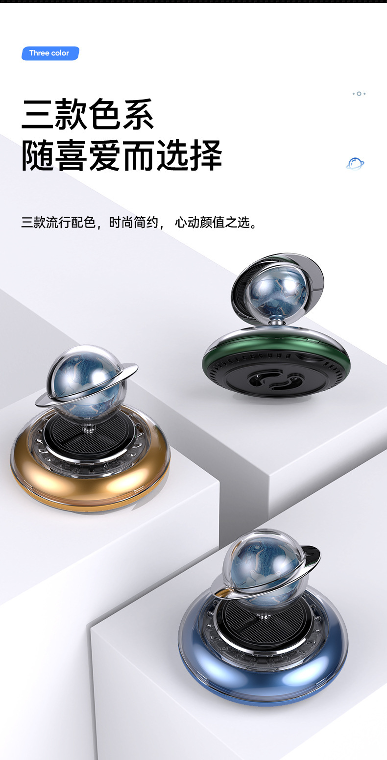 Car Solar Perfume Interior Aromatherapy Ornaments Lasting Light Fragrance Cologne Men's Car Supplies Aerospace Planet Ornaments