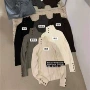 混批半高领宽松显瘦针织衫