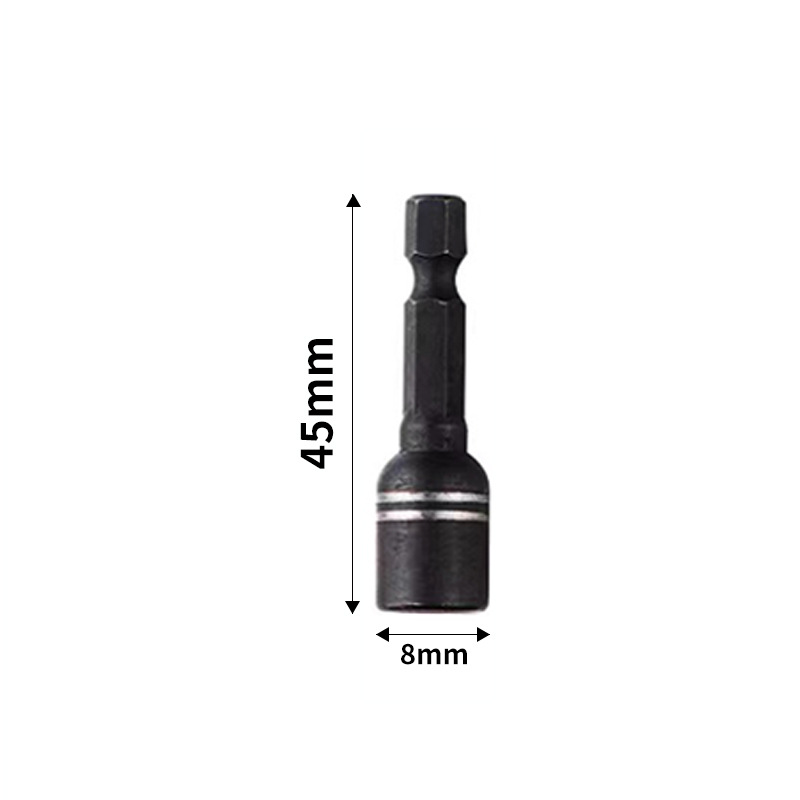 Punta magnética negra fosfatada de 65 mm, punta neumática de doble cabeza en forma de cruz, anillo magnético S2, punta para destornillador eléctrico.