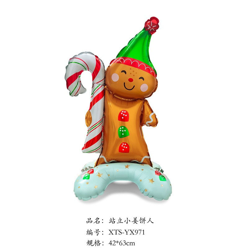 クロスボーダークリスマスサンタクロース杖ヘラジカスノーフレーク雪だるま漫画アルミフィルムバルーンクリスマスパーティー装飾ボール|undefined