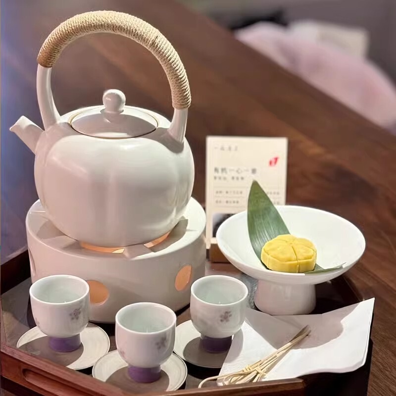 雲琳囲炉煮茶新中国式茶屋茶室陶磁器煮ティーポットろうそく保温提梁壺泡茶ソーダ釉薬|undefined