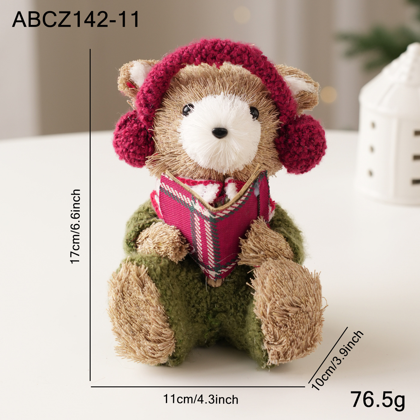 Decoración de escritorio de Navidad transfronteriza espuma de paja osos ardilla muñeca muñeca muñeca decoración de Navidad