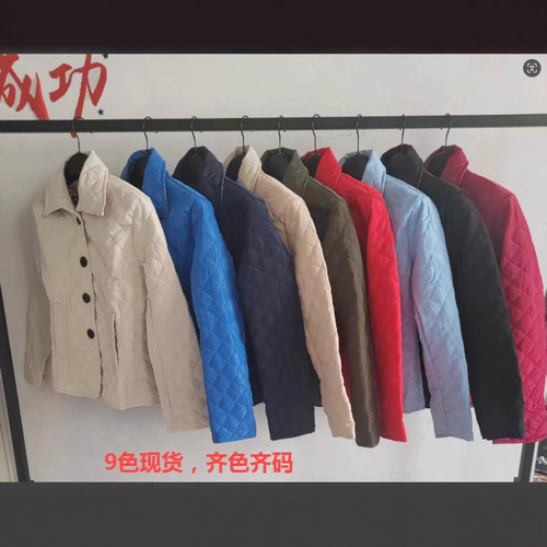 Wish's popular European and American fashionable lapel single-breasted slim-fit warm spun cotton jacket