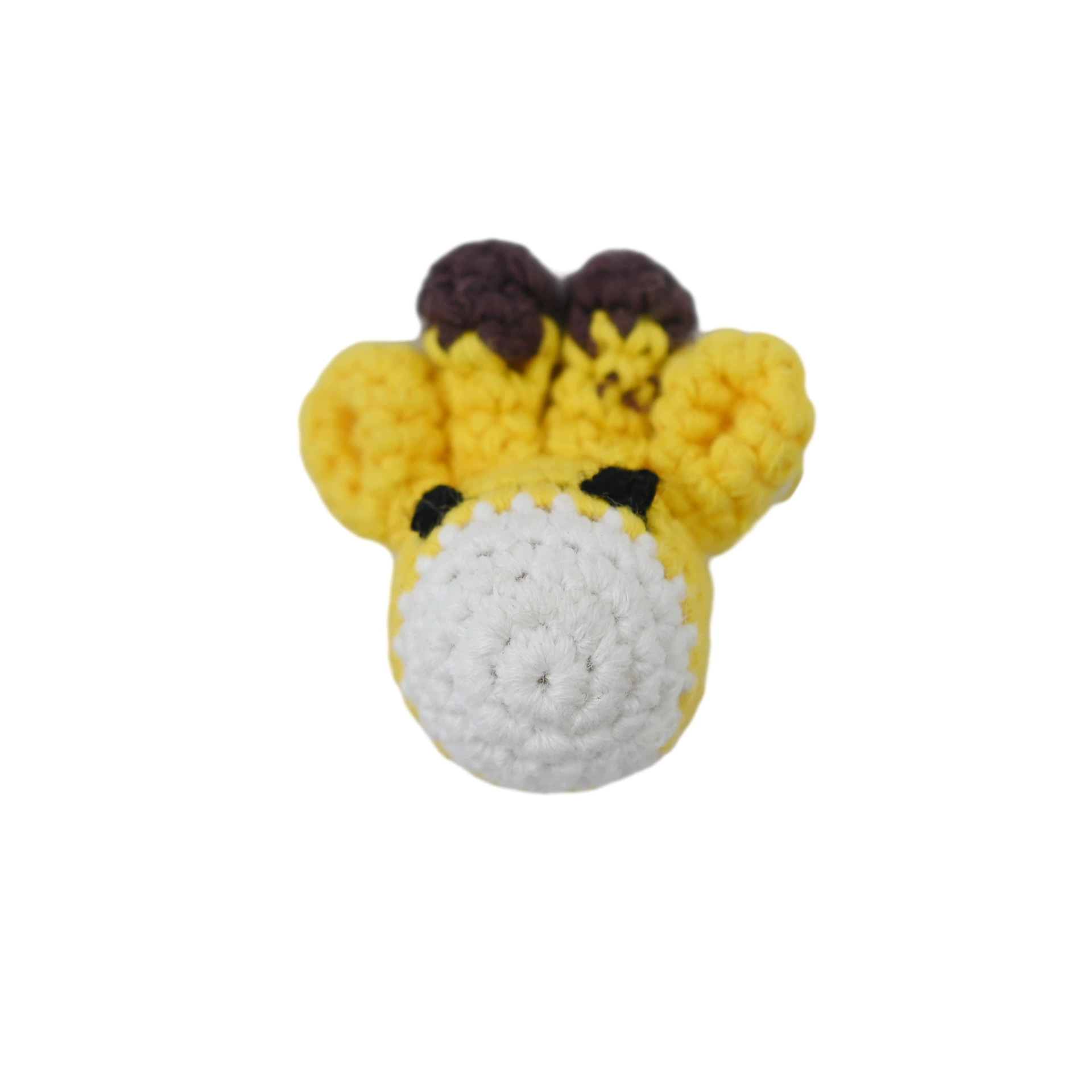 Muñecas de peluche de crochet creativas hechas a mano dibujos animados de punto conejo cabeza de animal accesorios de cadena de tetas DIY