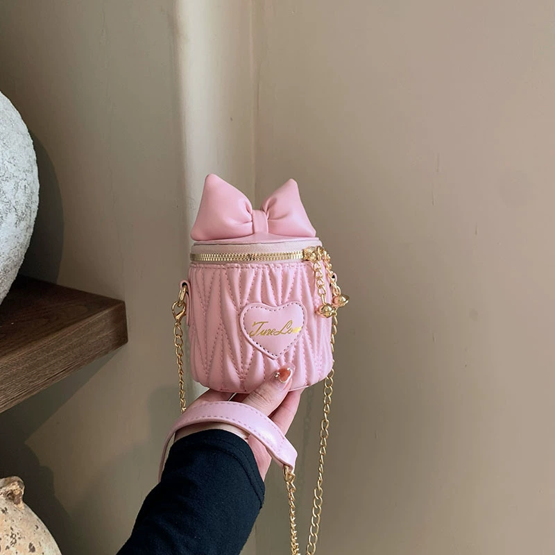 Small children's bag, shoulder bag with bow, lipstick, new collection, Chanel style