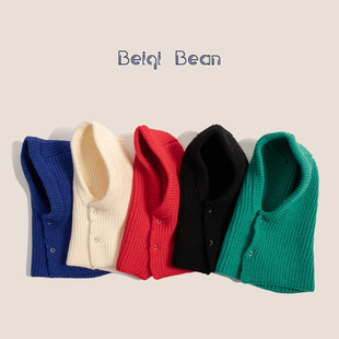 Children's Hat Scarf Integrated Korean Knitted Hat Autumn and Winter Baby Boys and Girls Personalized Foreign-style Outdoor Warm Wool Hat
