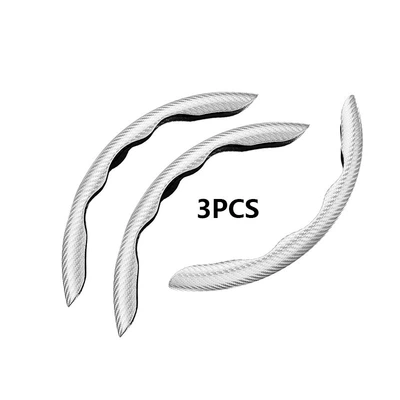 steering wheel cover three-piece | Steering wheel cover - carbon-fiber-white-3-pack-38cm