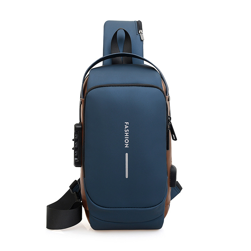 Nuevo bolso de hombre de moda bolso de pecho de hombre bolso de locomotiva de bloqueo de contraseña de gran capacidad bolso de hombro deportivo antirrobo