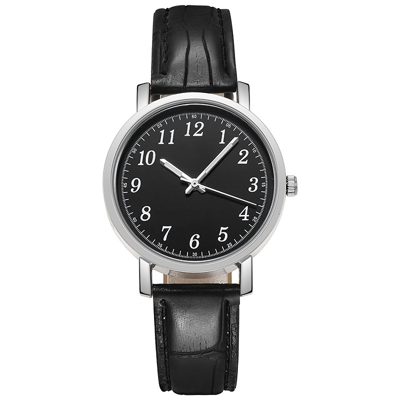 New couple small round watch simple casual watch male and female students quartz watch gift _voghion.com