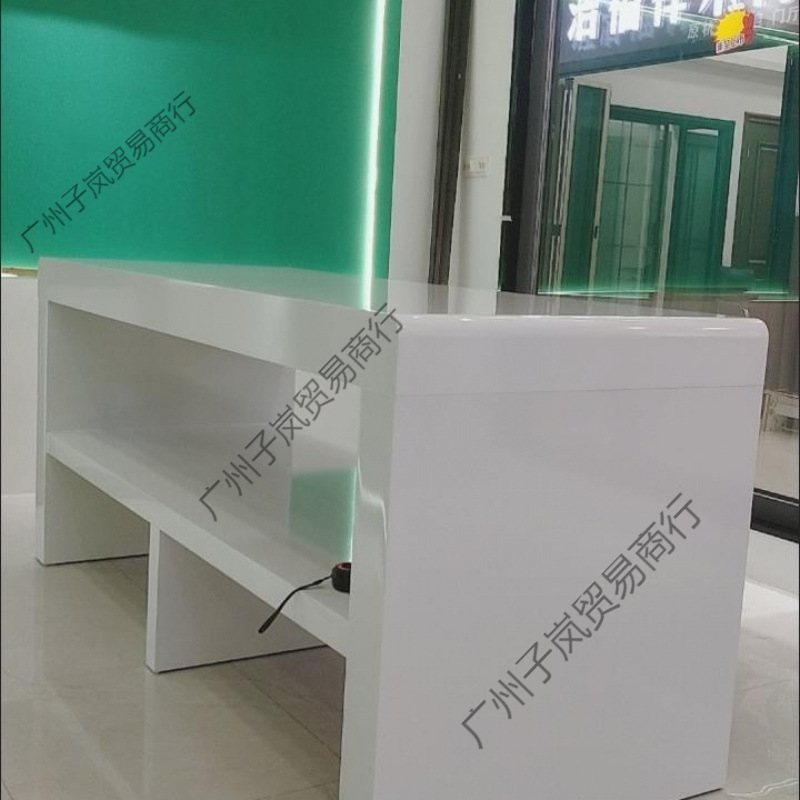 展会陈列展示台服装店中岛流水台展示架鞋包展示桌圆角烤漆体验台