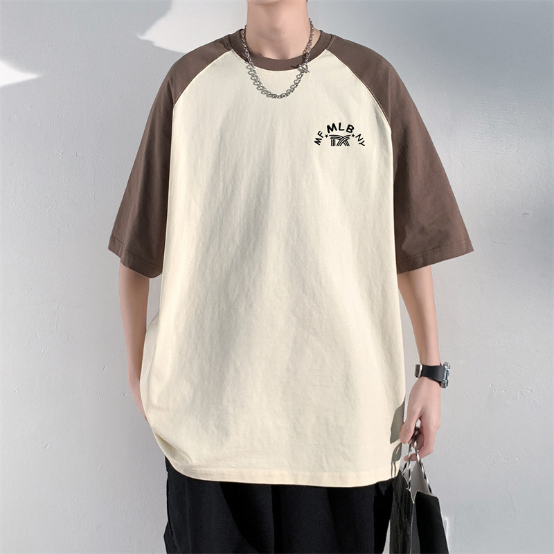 MF MLB NY summer American retro contrast color letter print loose short sleeve couple cotton round neck fashion brand T-shirt