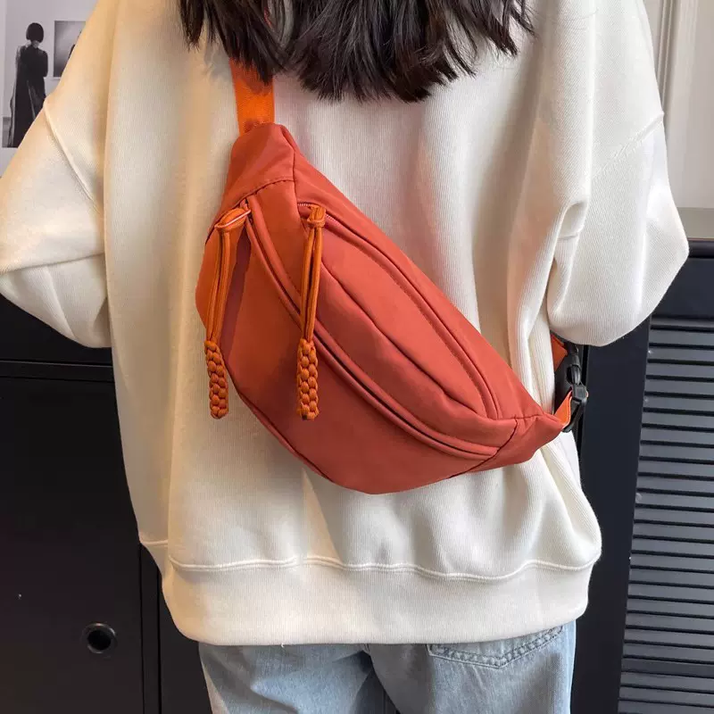 斜挎胸包帆布休闲包包女2025春夏新款潮运动小众百搭ins腰包