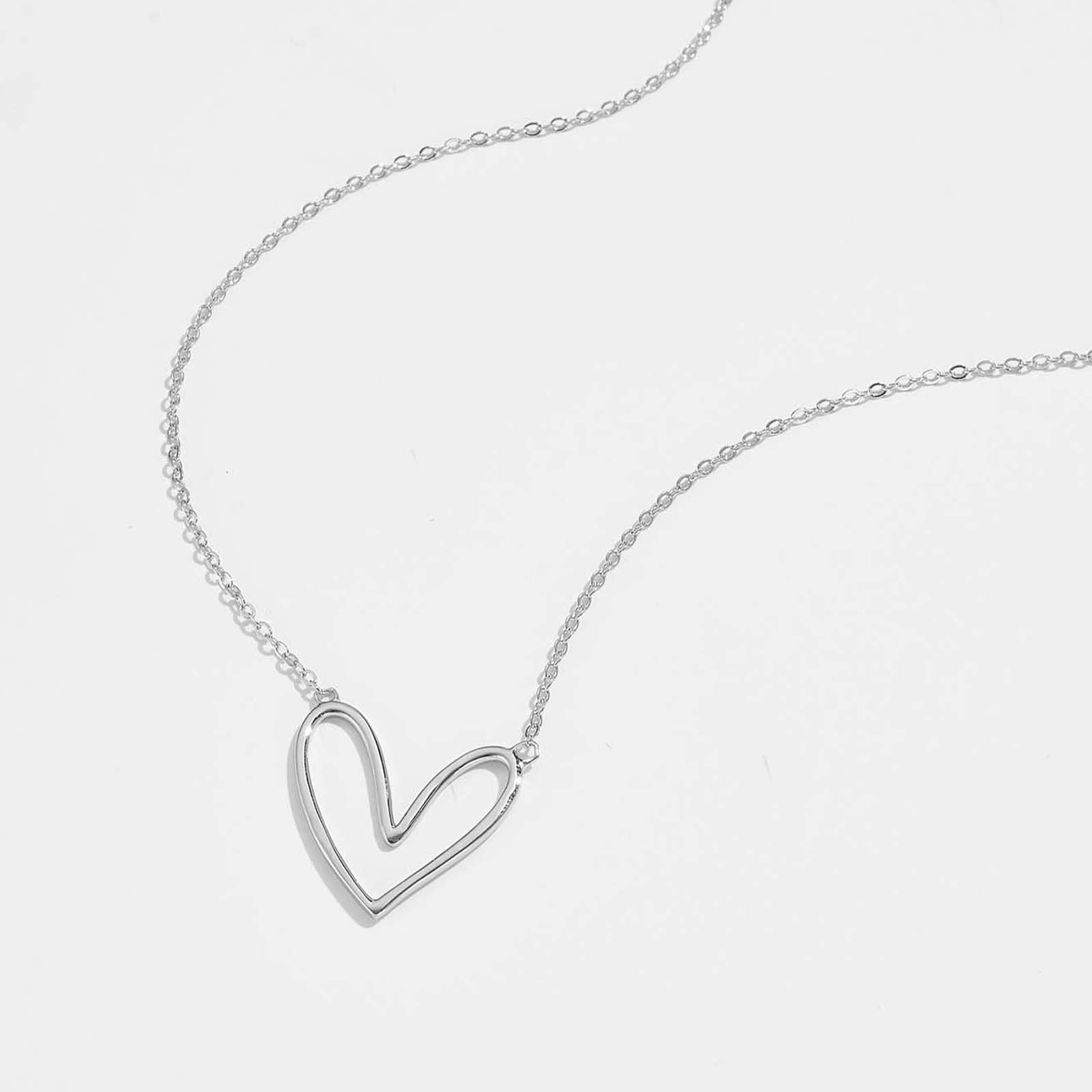 Electroplating Gold Plating Process 18K Real Gold Plated, Platinum Plated Plating Material 925 Sterling Silver Plating Heart Shape Pendant Necklace