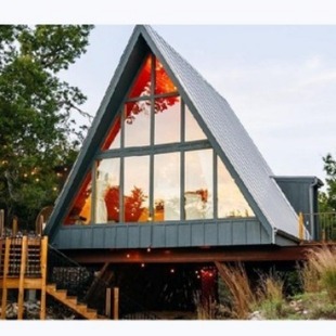 Triangular Wooden House with One Room and One Bathroom Structure Customized Size