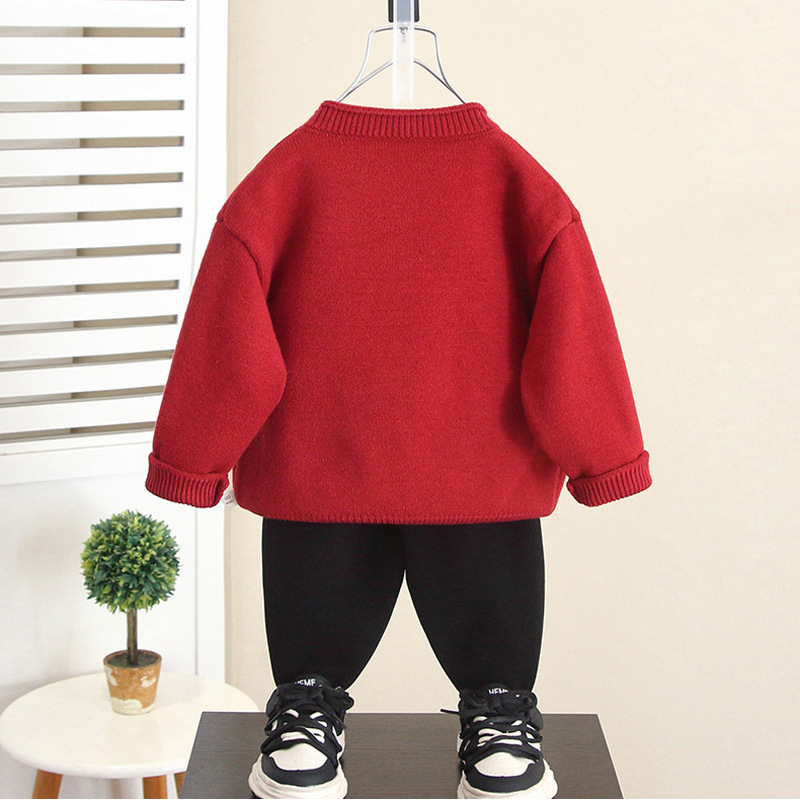 6679 suéter para niños modelos de otoño e invierno para bebés 2025 nuevo estilo abrigo grueso ropa de invierno para niños suéter para niños