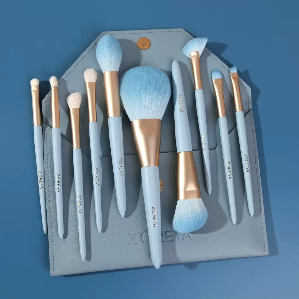 沧州莫兰迪系列美妆工具收纳包套装批发软毛眼影腮红刷化妆刷全套