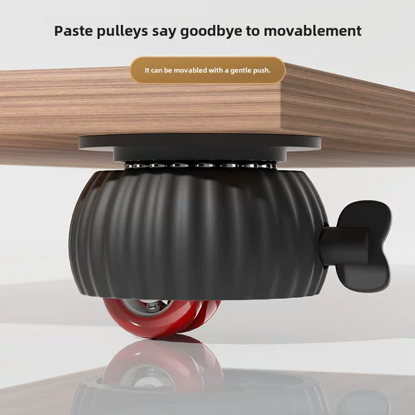 Adhesive Dual-Bearing Universal Wheel with Brake, Pom Wear-Resistant Load-Bearing Material, Household Pulley, Universal Roller