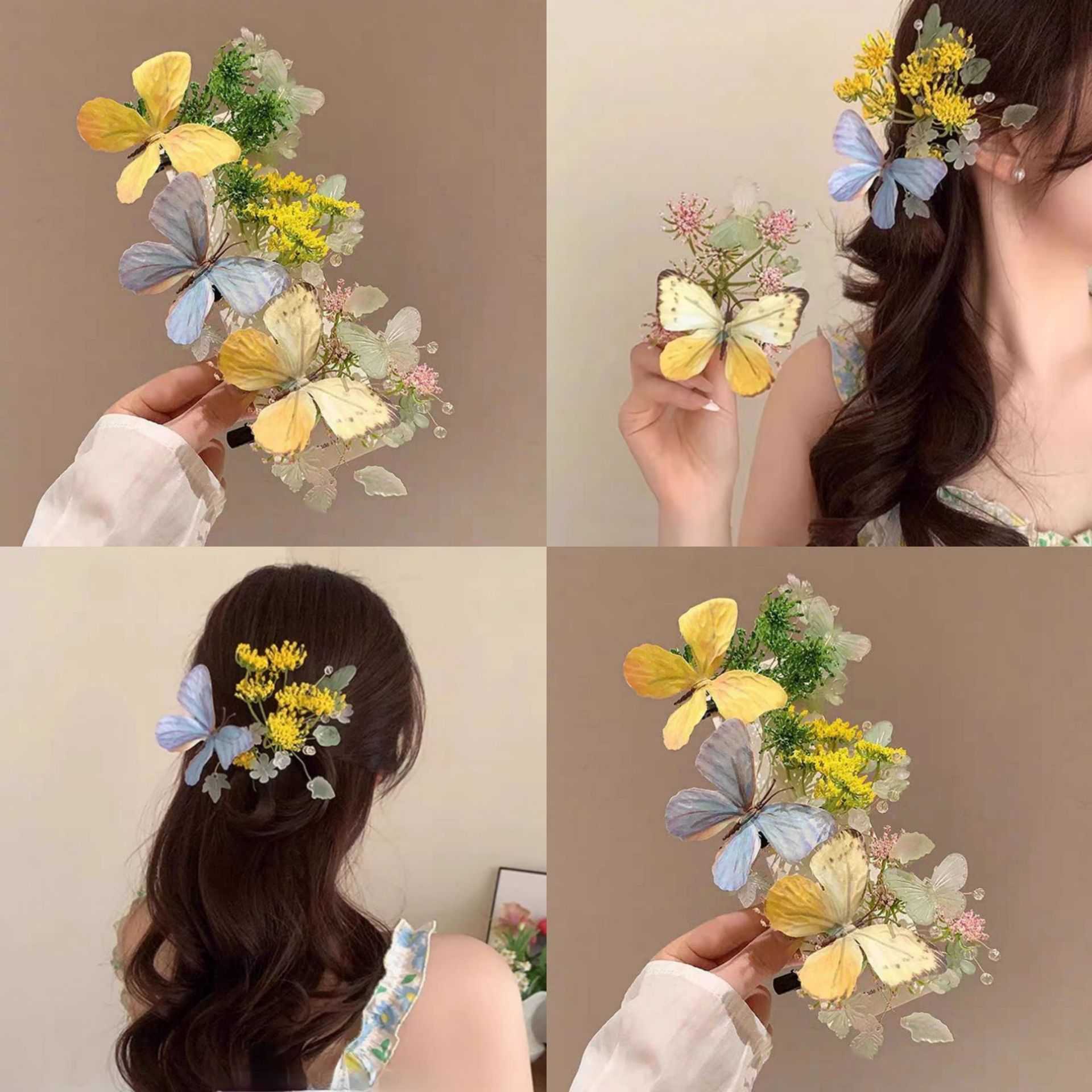 exquisite butterfly flowers barrettes atmosphere barrettes beautiful love of butterfly barrettes hanfu flower accessories side clip