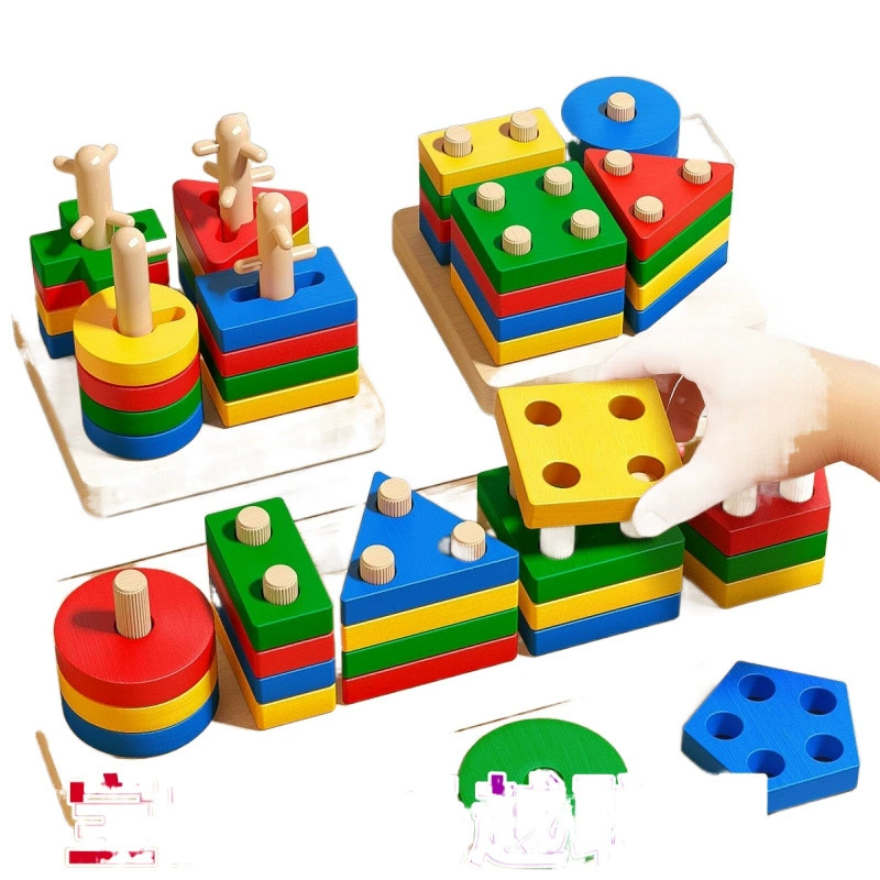 Геометрический конструктор Montessori, игрушка для мальчиков и девочек, раннее образование, 1–3 года