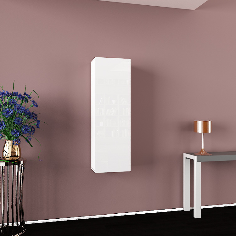 现代简约餐厅展示柜壁挂式省空间单开门隔层简易高光泽展示柜