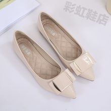 鞋子女2025新款百搭浅口尖头平底鞋女软底懒人一脚蹬女鞋大码鞋女