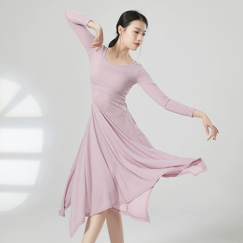 Похудение сплошной цвет Тан Ши И Лоян Старые вещи Весна и лето новый классический танец современный танцевальный комбинезон тренировочное платье