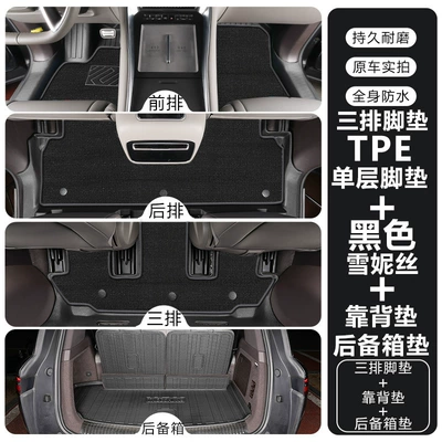 Modelə uyğun ayaqaltı — interior TPE car floor mats - tengshi-n925-26-model-six-seater-double-layertpe-floor-mat-black-snowy-mat-trunk-mat
