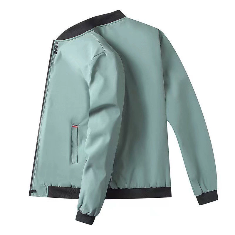 Хит продаж — мужская куртка с бейсбольным воротником, четырьмя пуговицами и молнией, тонкий стиль для весны и осени.