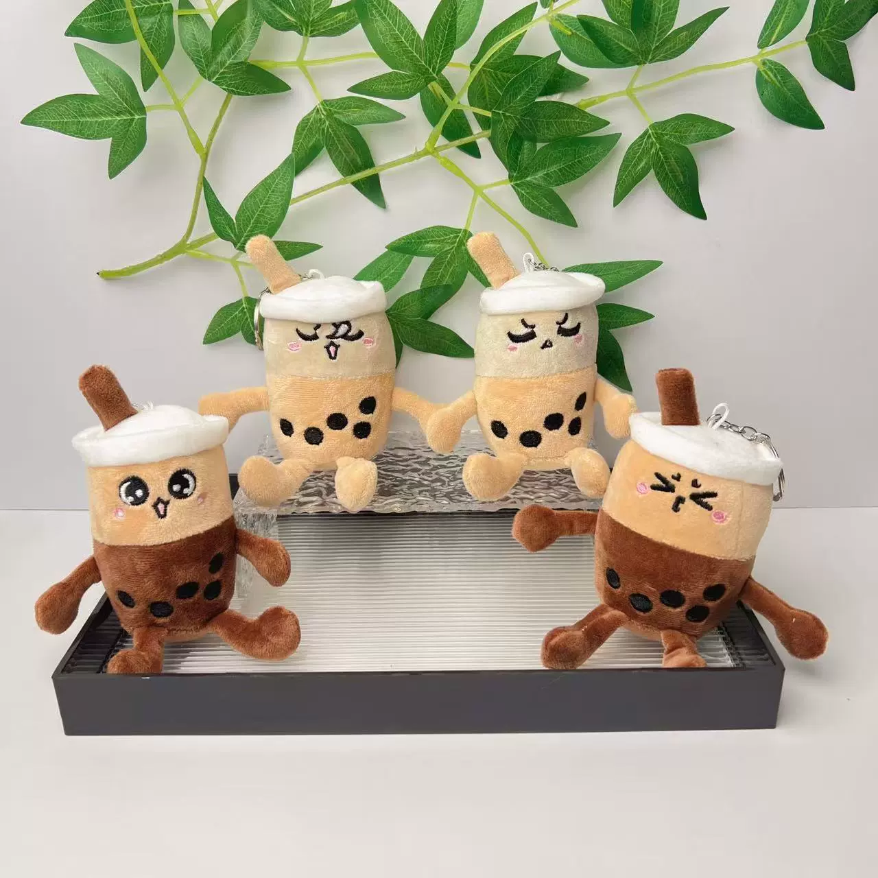 Кросс-бордерный мультяшный забавный плюшевый кулон в виде чашки с жемчужным молочным чаем, имитация куклы, подарок, оптовая продажа, брелок для школьного рюкзака