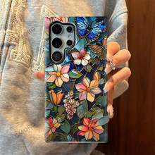 海外爆款琉璃花GalaxyS23/S24ultra二合一菲林壳S25创意手机壳女