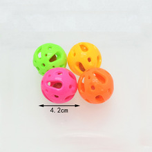 4.2CM单色宠物塑料球玩具铃毛绒玩具配件彩色外壳 儿童玩具铃铛