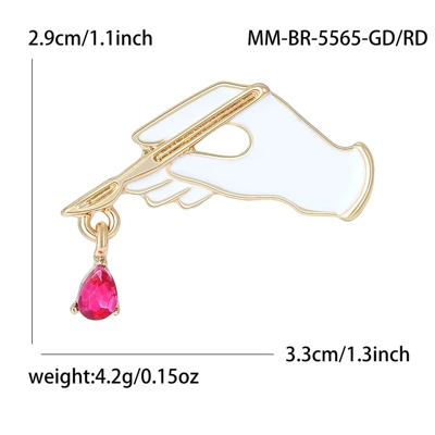 Creative Alloy Enamel Brooch Yaxa sancaqları - kc-gold-rose-red-5565-gdrd