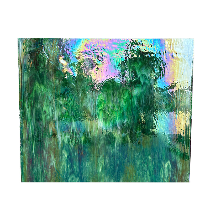 【厂家直销】珠光幻彩彩色玻璃 蓝绿色玻璃【OPAL 14】