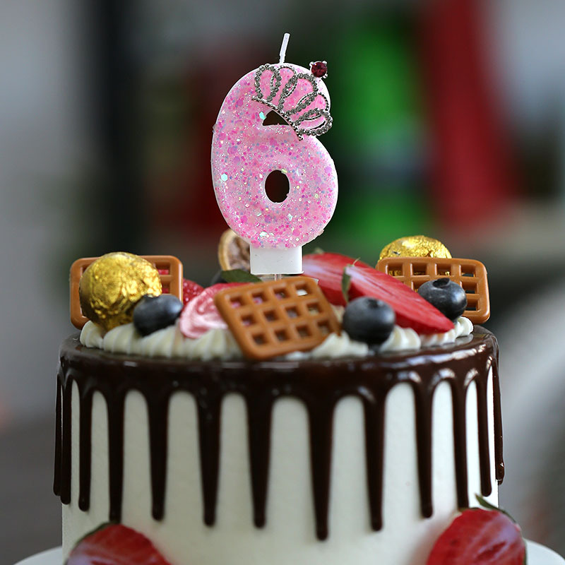 Corona digital rosa vela de cumpleaños mercancía transfronteriza temu amazon shein pastel decoración vela creativa