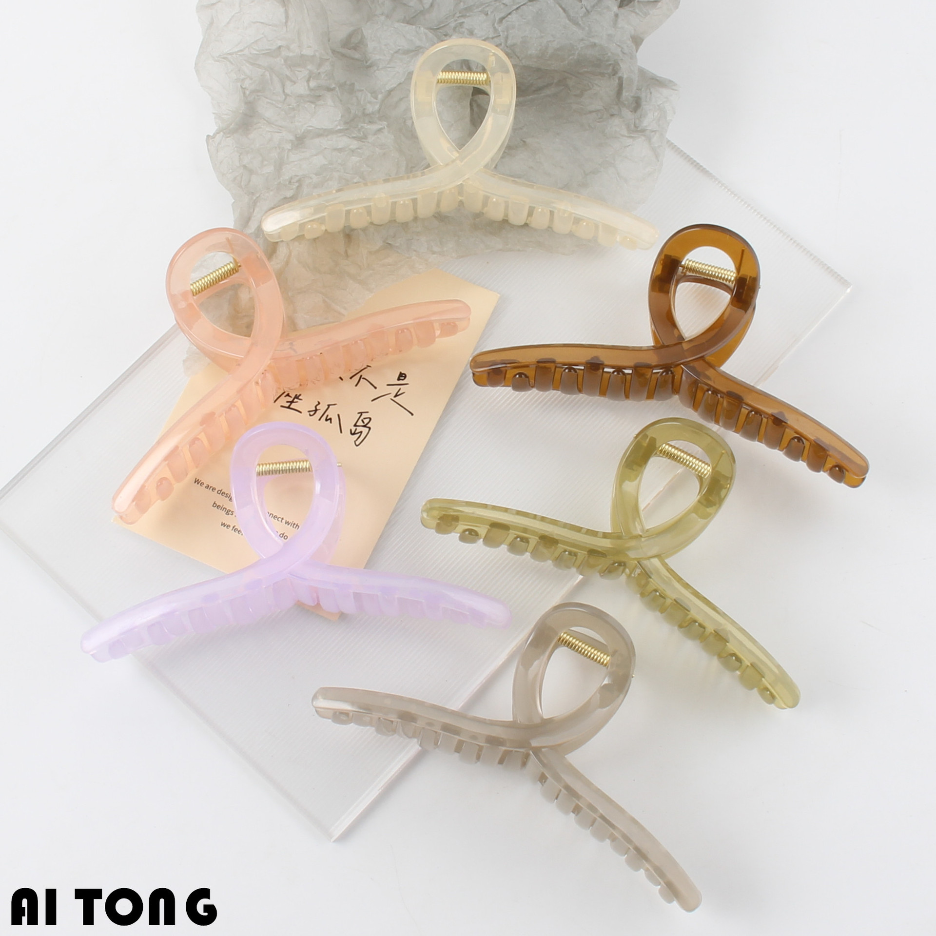 De gran tamaño 15CM clip de pelo simple brillante Cabeza trasera clip de tiburón accesorios para el cabello y en forma updo clip de pelo clip de tocado