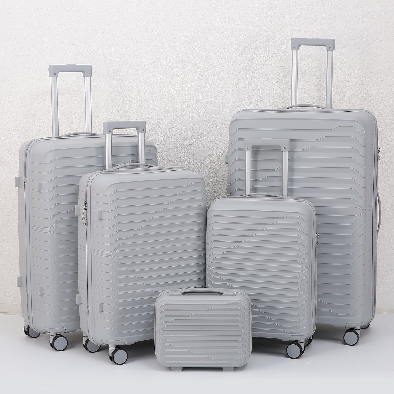 Procesamiento personalizado con cremallera caja de tracción casco duro casco 20 2428 pulgadas 5 piezas maleta de embarque