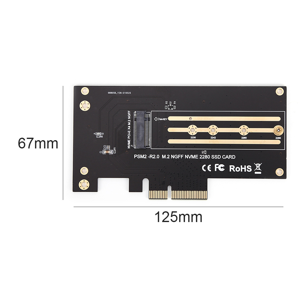 PCIE a M.2NVME/NGFF Tarjeta de adaptador de disco doble de alta velocidad computadora de escritorio SSD tarjeta de expansión de disco de estado sólido