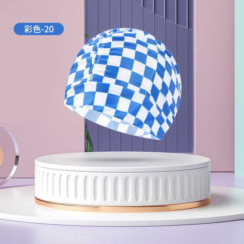 Sombrero de tela de natación adulto unisex cuidado del cabello protección del oído gorro de natación moda no-apriete cabeza plisada gorro de natación al por mayor