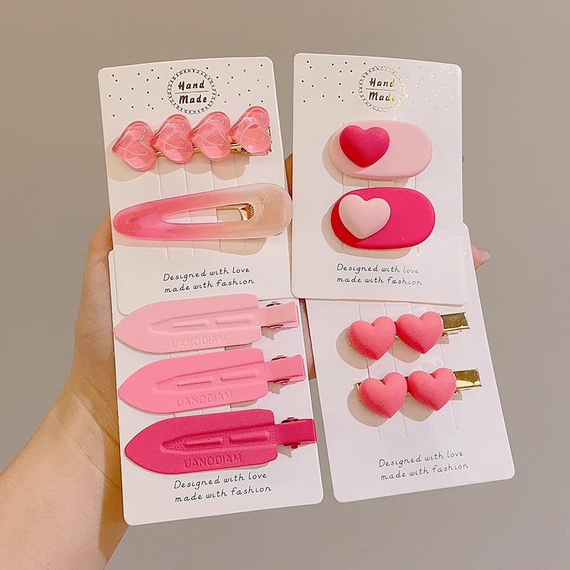 Rosa Linda estrella horquilla lado femenino clip de pelo amor de los niños BB clip de pelo roto horquilla bebé tocado