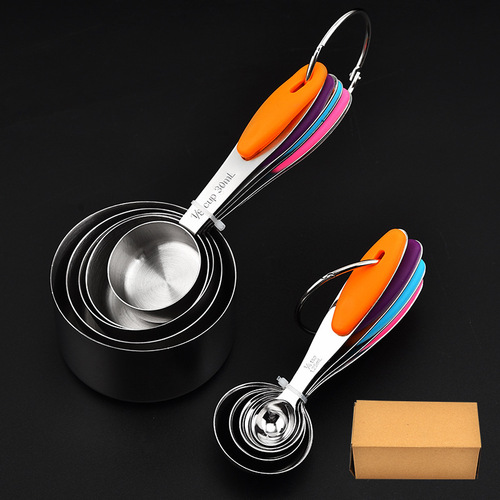 Set of Measuring Spoons Baking Small Tools Measuring Cups 10-Piece Set Household Graduated Coffee Spoons Stainless Steel Measuring Cups 5-Piece Set
