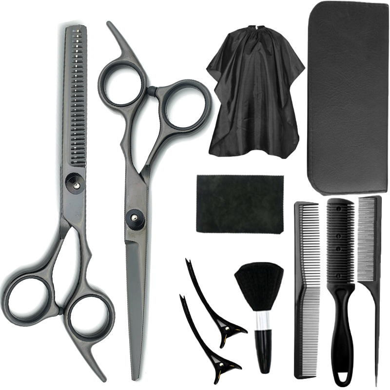 Fábrica al por mayor de 4 pulgadas tijeras de corte de pelo de acero inoxidable tijeras de corte de pelo profesional tijeras de corte de dientes maestra set tijeras planas