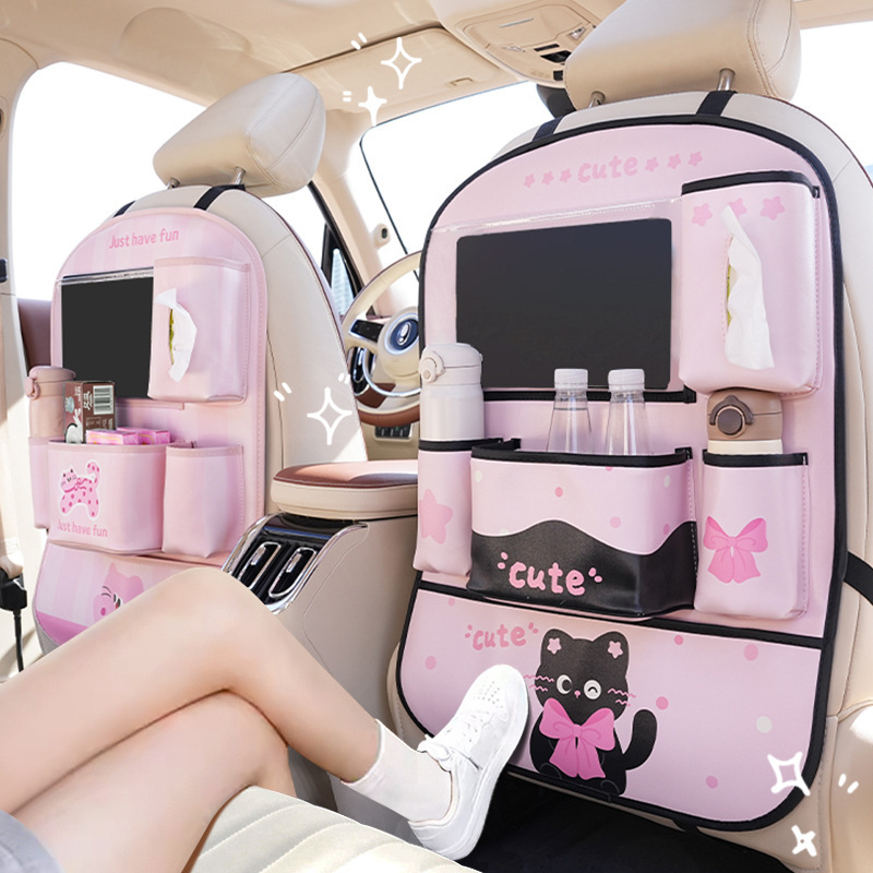 Car seat back storage bag cute cartoon car anti-dirty storage bucket creative multi-function trash can Car seat back storage bag cute cartoon car anti-dirty storage bucket creative multi-function trash can