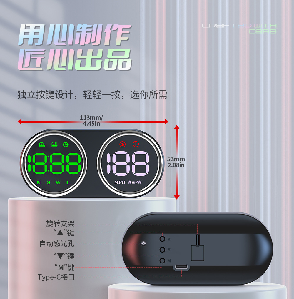 New G28 High-Definition Car Hud Instrument Dual-Screen Display Gps Speedometer Multi-Functional Universal Car Dashboard