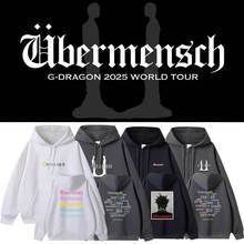 GD权志龙2025世巡演唱会Ubermensch周边同款衣服印花帽衫拉链卫衣