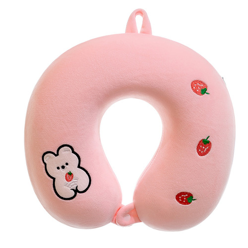 Memory foam neck pillow U-shaped pillow neck cervical spine pillow cartoon nap airplane train sleeping artifact